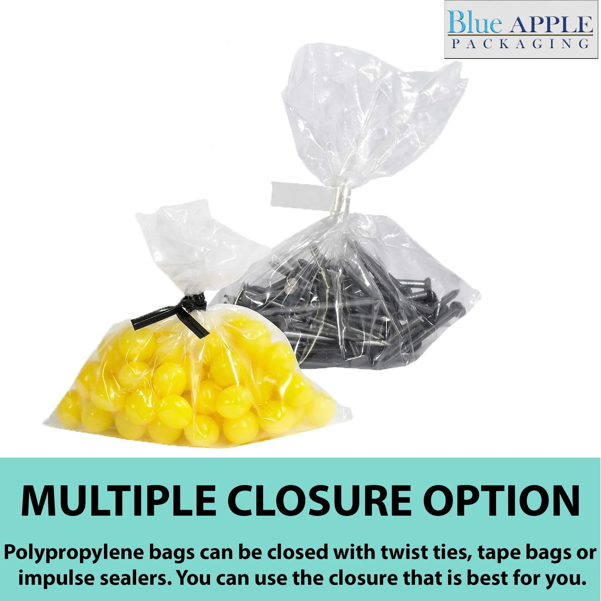 3X5.5 inches Polypropylene Bags 1.5 Mil Clear Flat
