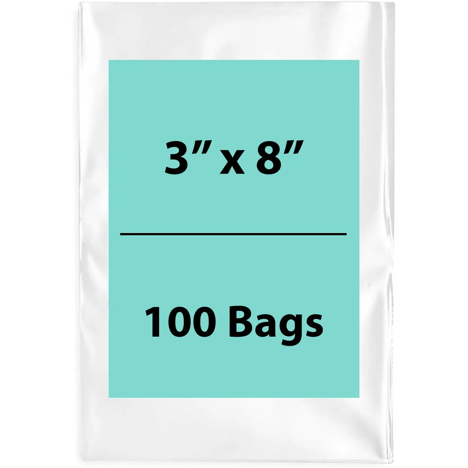 3X8 inches Clear Flat Poly Bags 3Mil Open Top (LDPE)