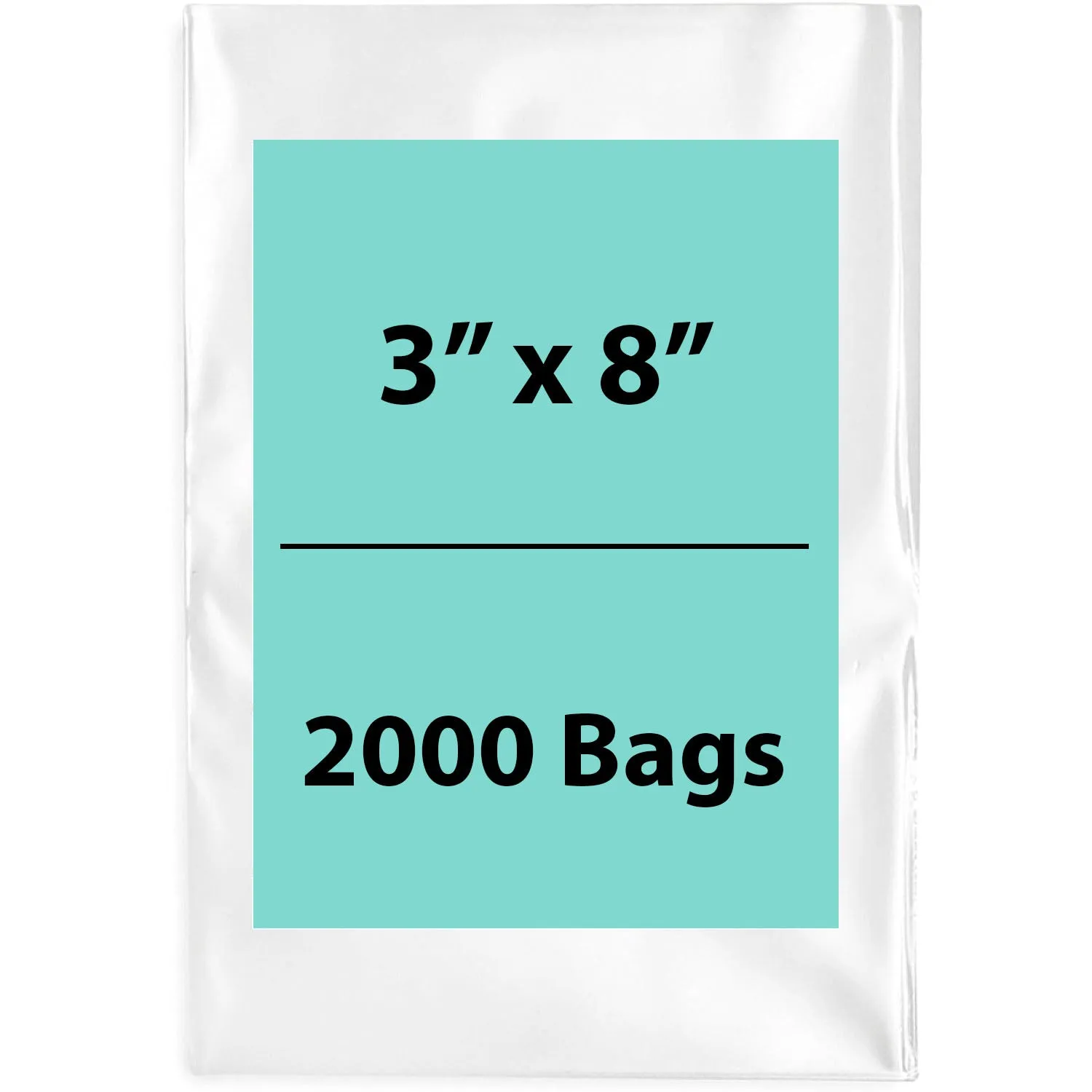3X8 inches Clear Flat Poly Bags 3Mil Open Top (LDPE)