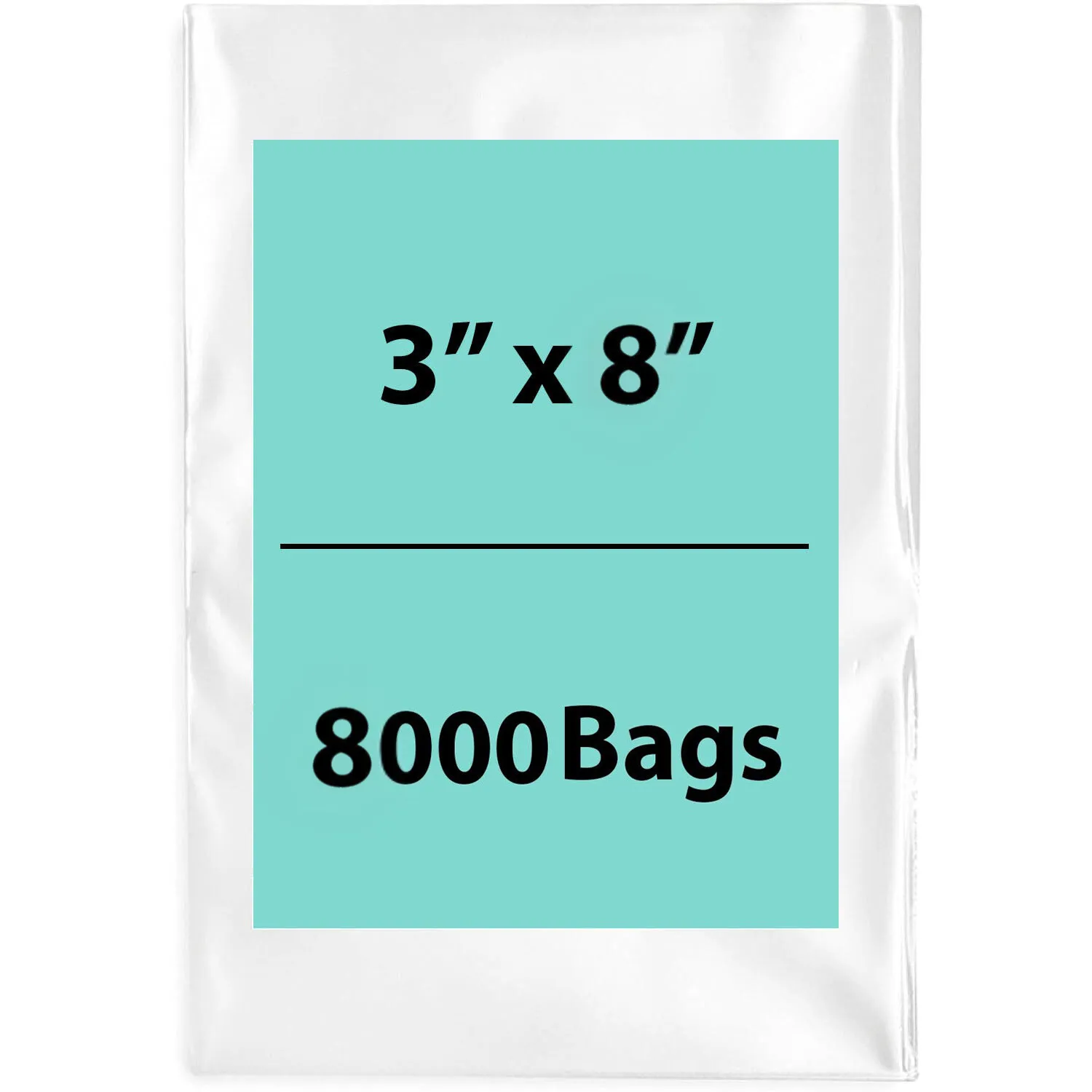 3X8 inches Clear Flat Poly Bags 3Mil Open Top (LDPE)