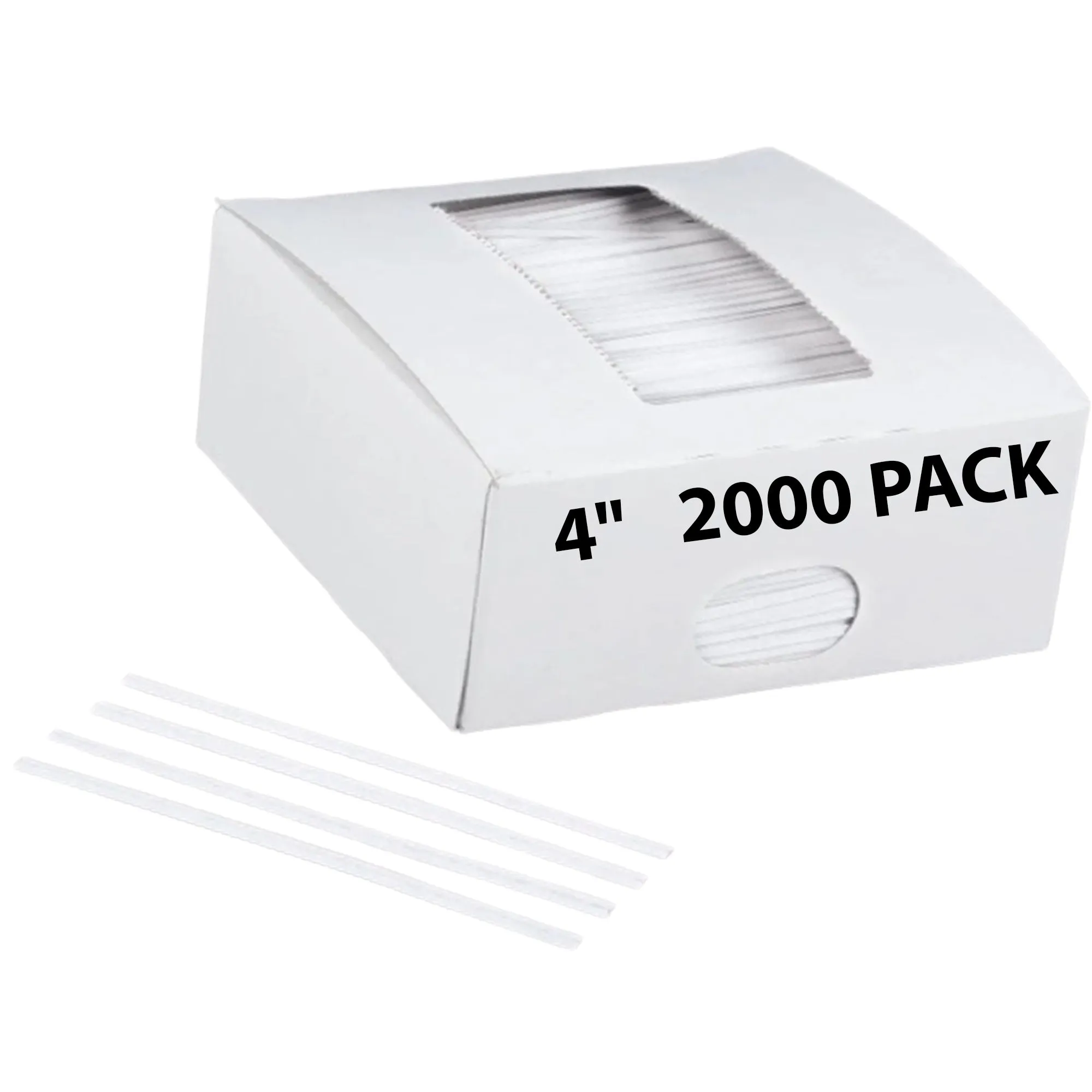 4 Inch Pre-cut White Plastic Twist Ties for Bags