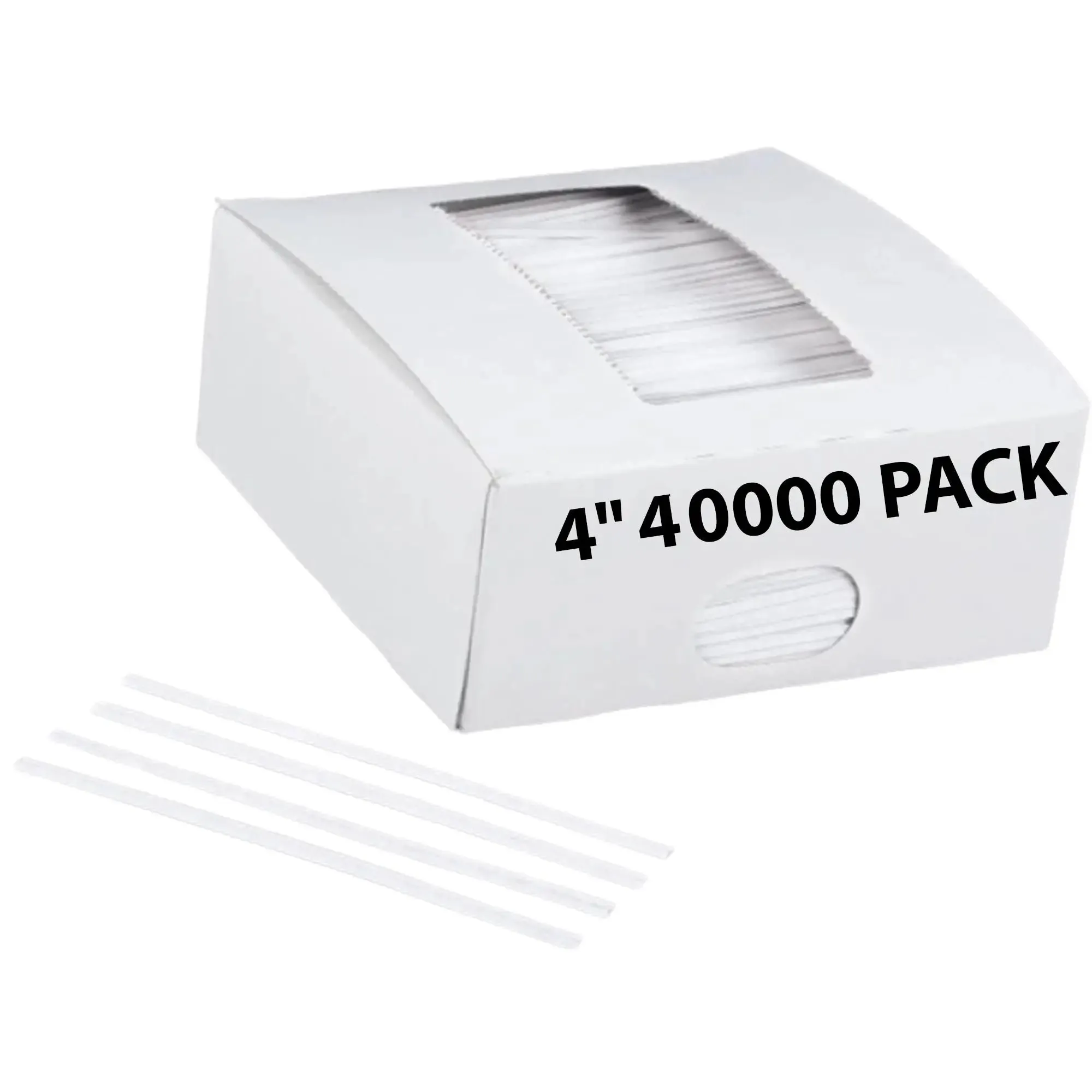 4 Inch Pre-cut White Plastic Twist Ties for Bags