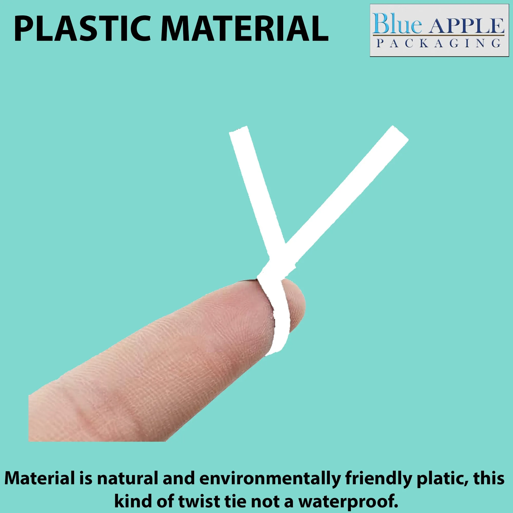 4 Inch Pre-cut White Plastic Twist Ties for Bags