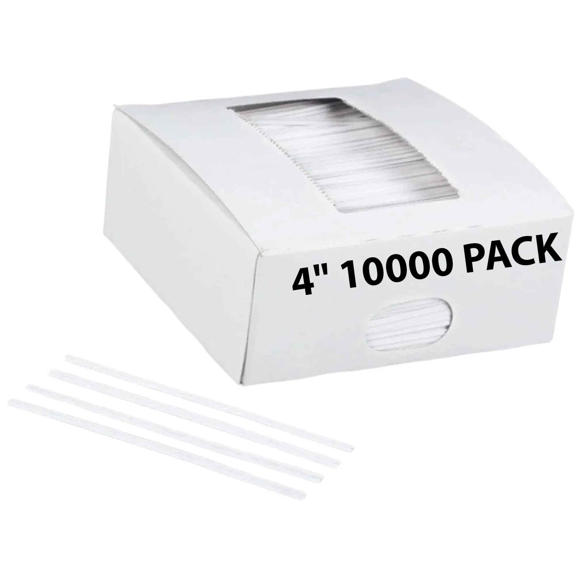 4 Inch Pre-cut White Plastic Twist Ties for Bags