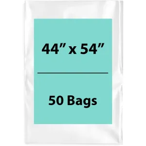 44X54 inches Clear Flat Poly Bags 4Mil Open Top (LDPE)
