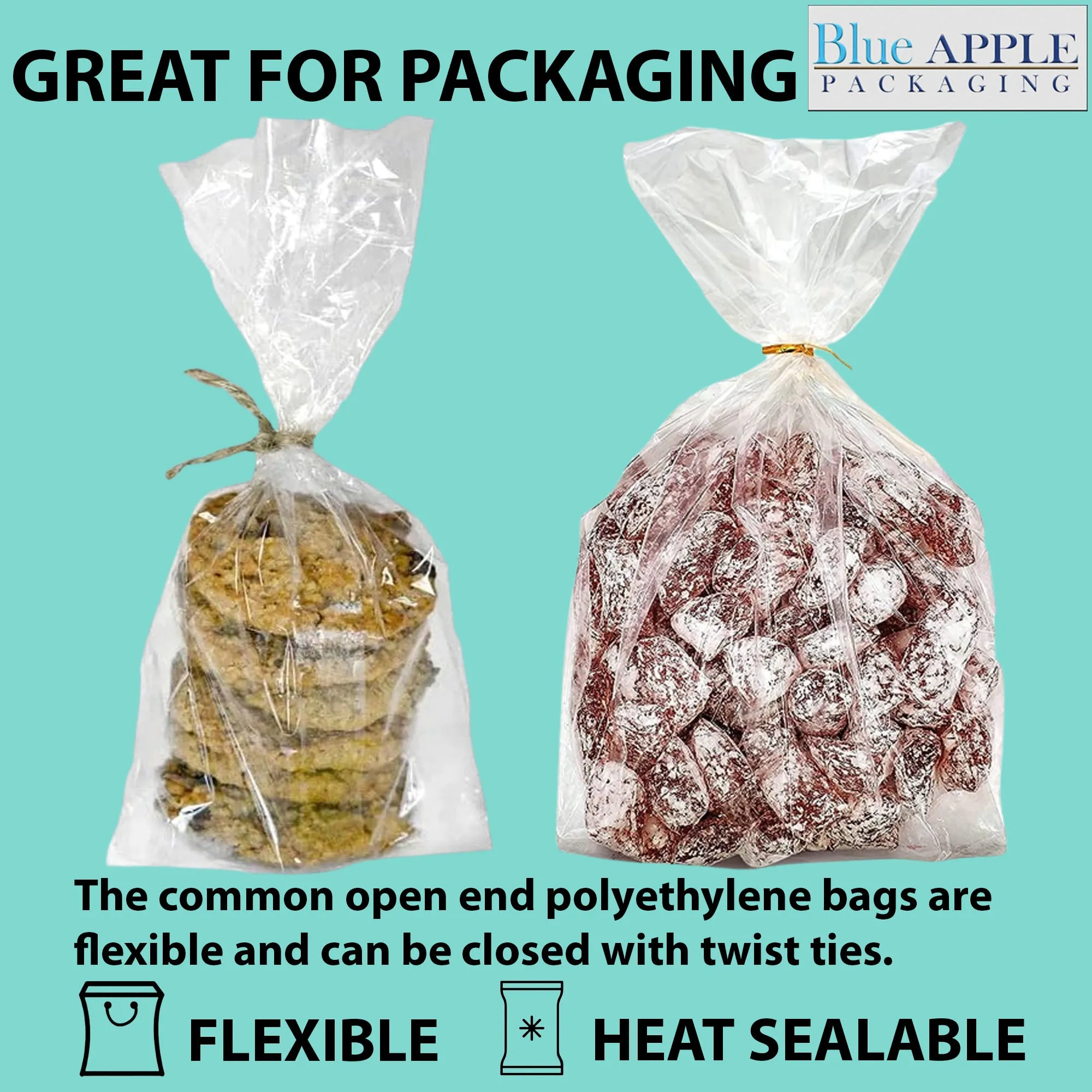 5.5X4.75X19 inches Clear Gusseted Poly Bags 0.75 Mil