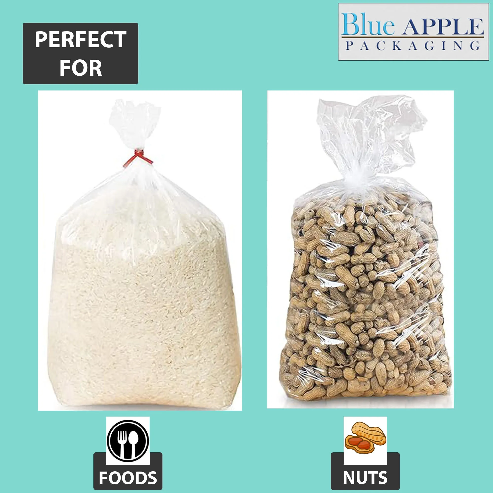 5.5X4.75X19 inches Clear Gusseted Poly Bags 0.75 Mil