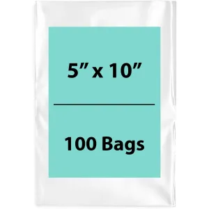 5X10 inches Clear Flat Poly Bags 3Mil Open Top (LDPE)