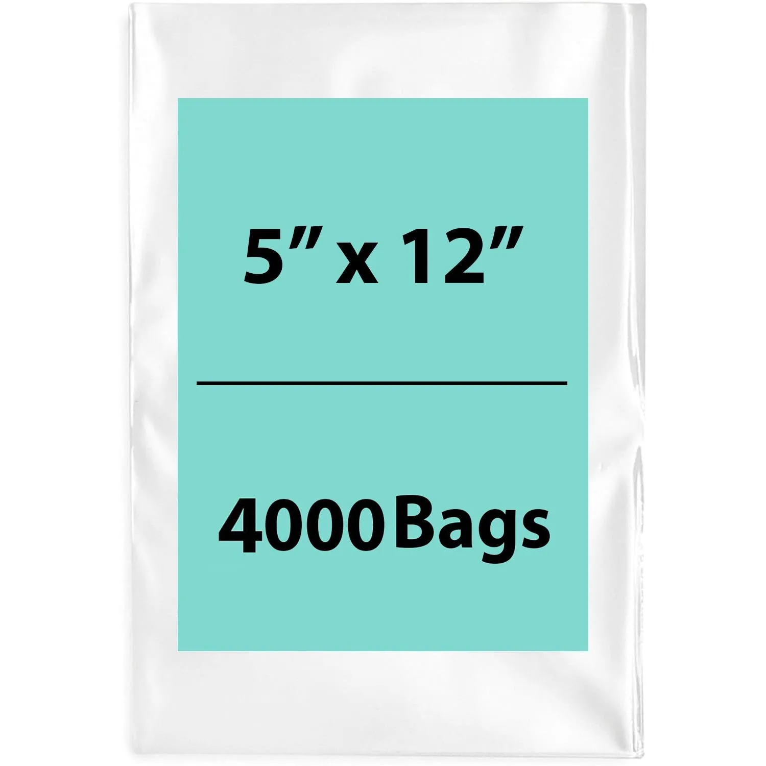 5X12 inches Clear Flat Poly Bags 3Mil Open Top (LDPE)
