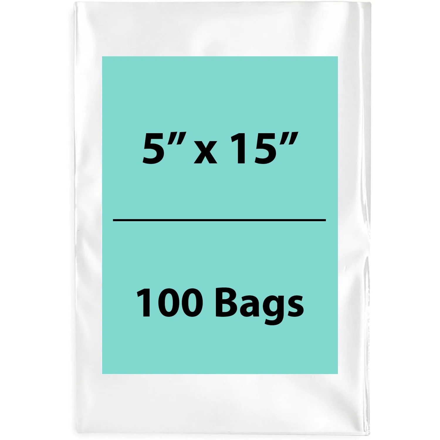 5X15 inches Clear Flat Poly Bags 4Mil Open Top (LDPE)