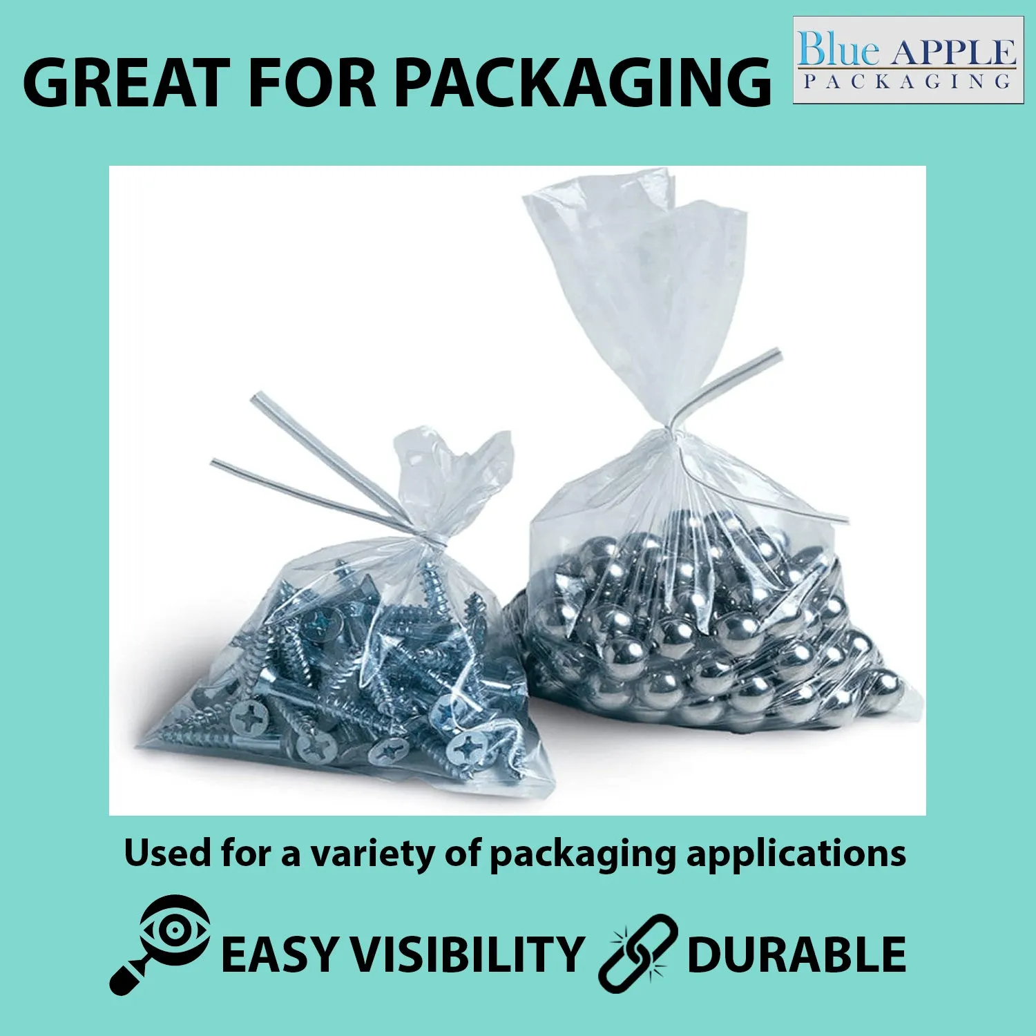 5X15 inches Clear Flat Poly Bags 4Mil Open Top (LDPE)
