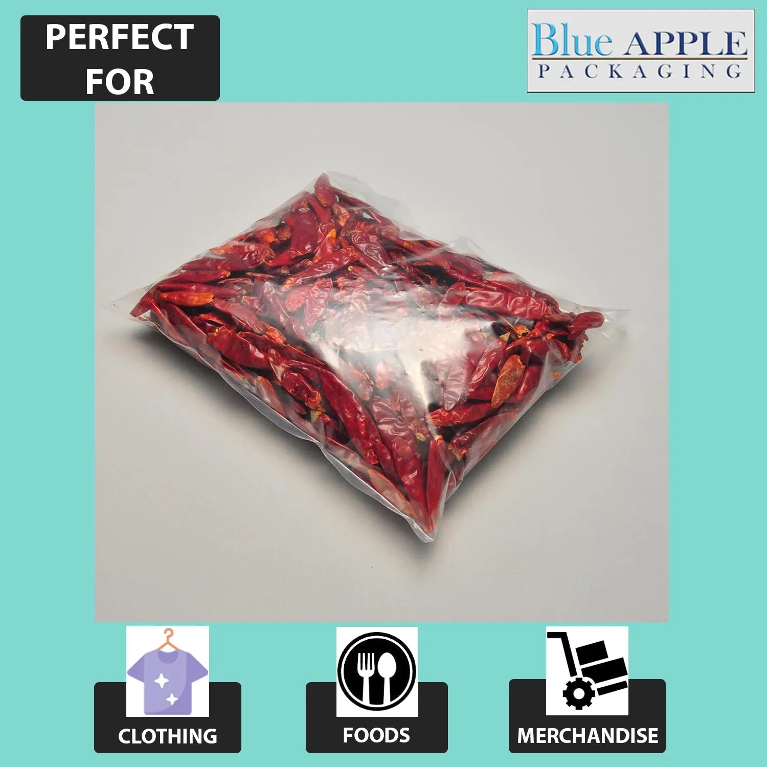 5X15 inches Clear Flat Poly Bags 4Mil Open Top (LDPE)
