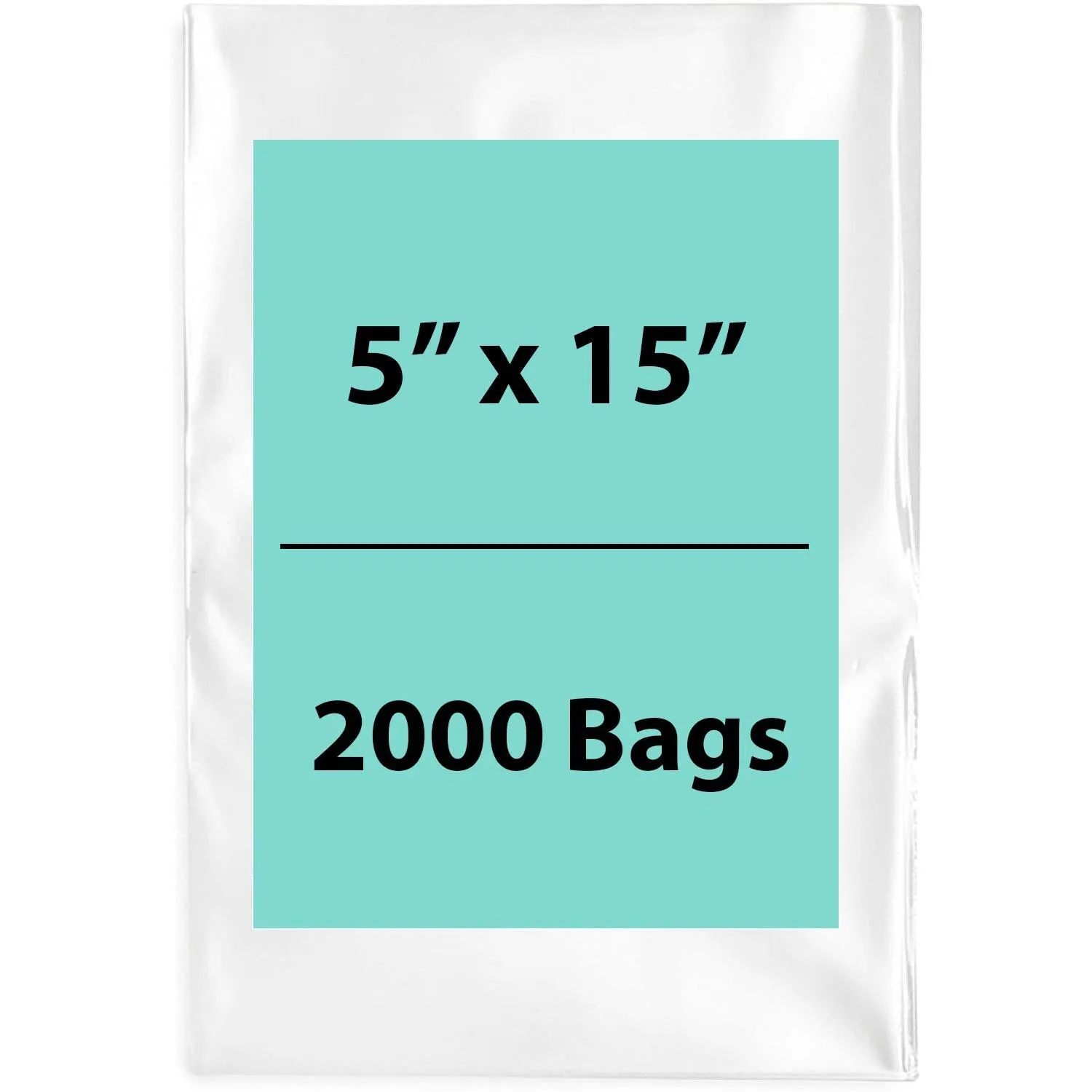 5X15 inches Clear Flat Poly Bags 4Mil Open Top (LDPE)