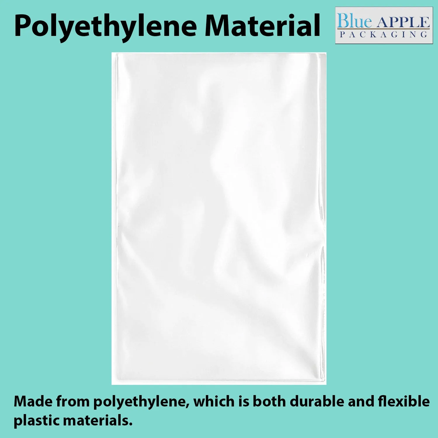 5X15 inches Clear Flat Poly Bags 4Mil Open Top (LDPE)