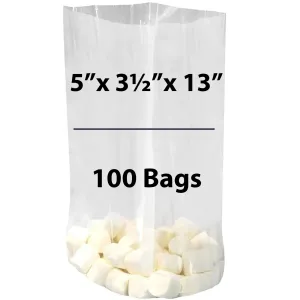 5X3.5X13 inches Clear Gusseted Poly Bags 0.75 Mil