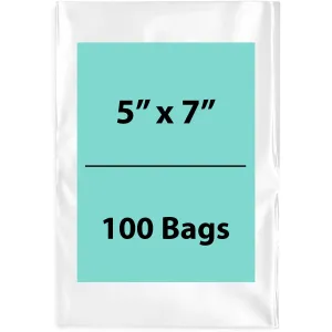 5X7 inches Clear Flat Poly Bags 3Mil Open Top (LDPE)