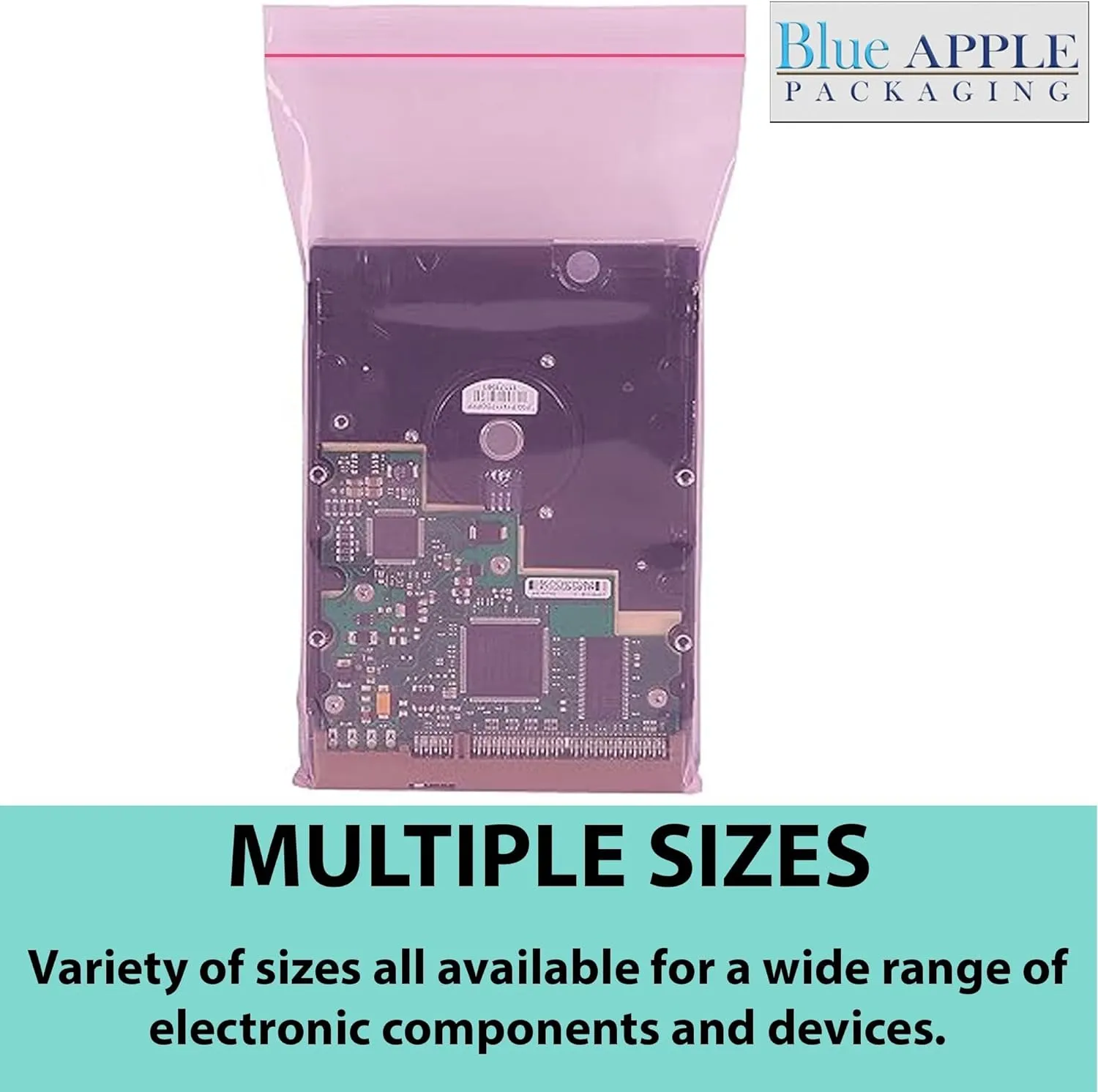 6X10 inches Pink Anti Static Zip Lock Bags 4 Mil