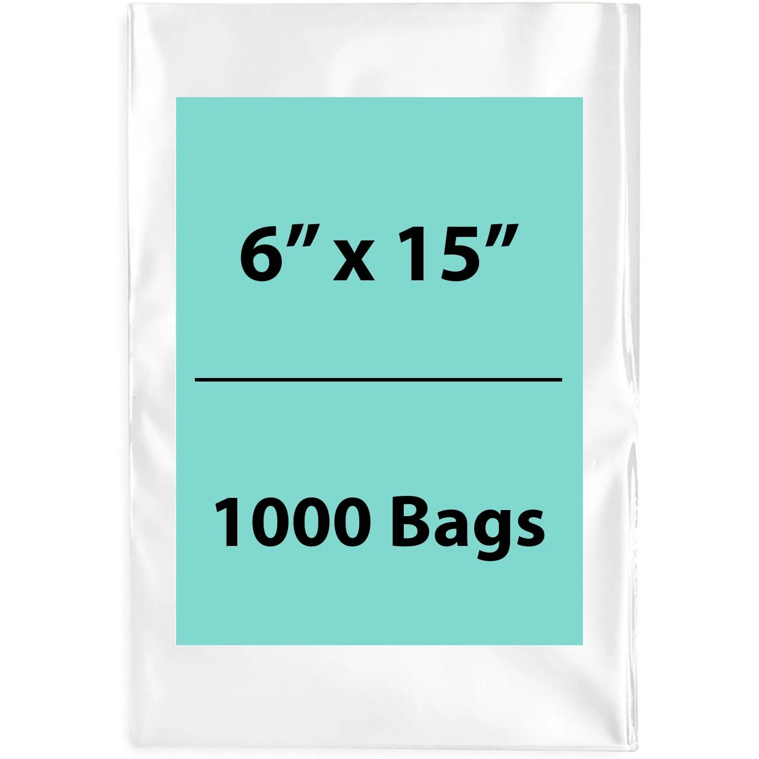 6X15 inches Clear Flat Poly Bags 4Mil Open Top (LDPE)