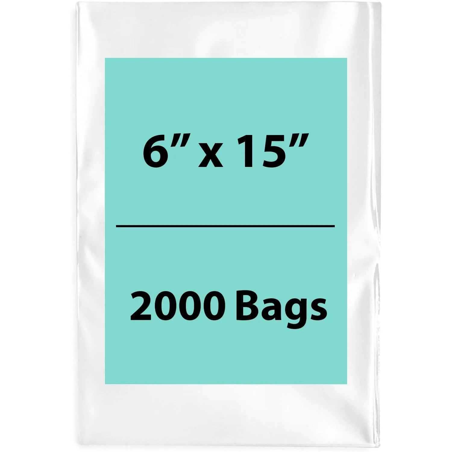 6X15 inches Clear Flat Poly Bags 4Mil Open Top (LDPE)