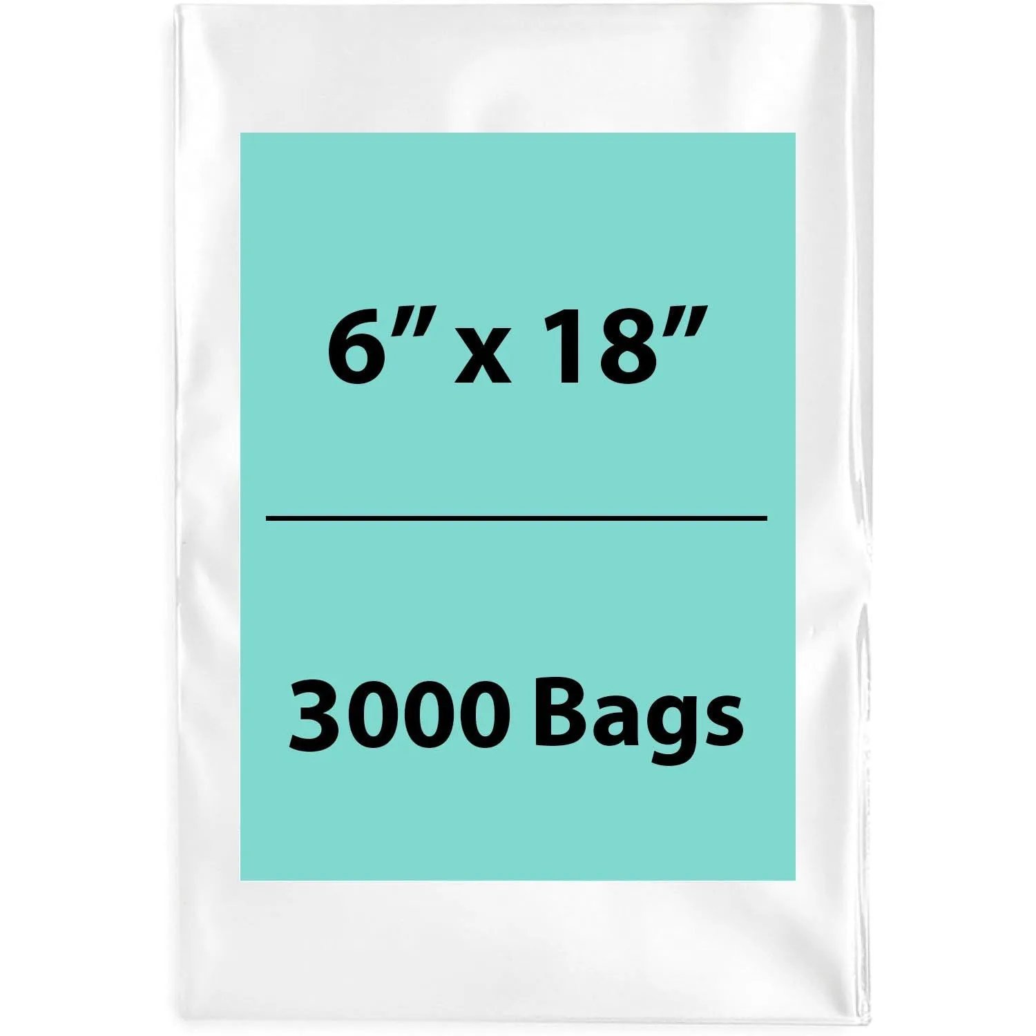 6X18 inches Clear Flat Poly Bags 2Mil Open Top (LDPE)