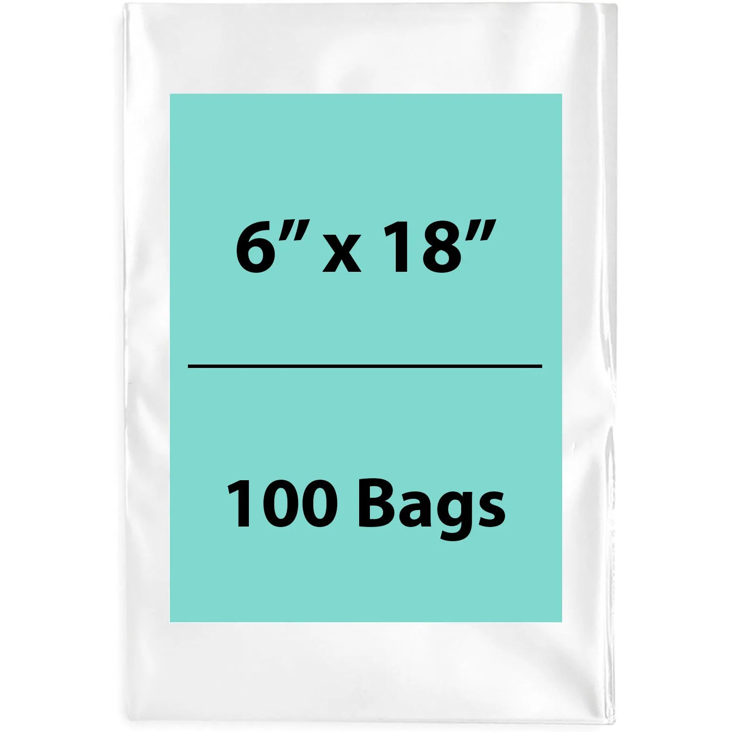 6X18 inches Clear Flat Poly Bags 2Mil Open Top (LDPE)