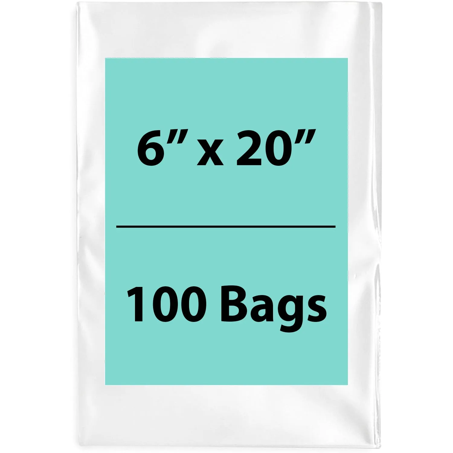 6X20 inches Clear Flat Poly Bags 1.5Mil Open Top (LDPE)