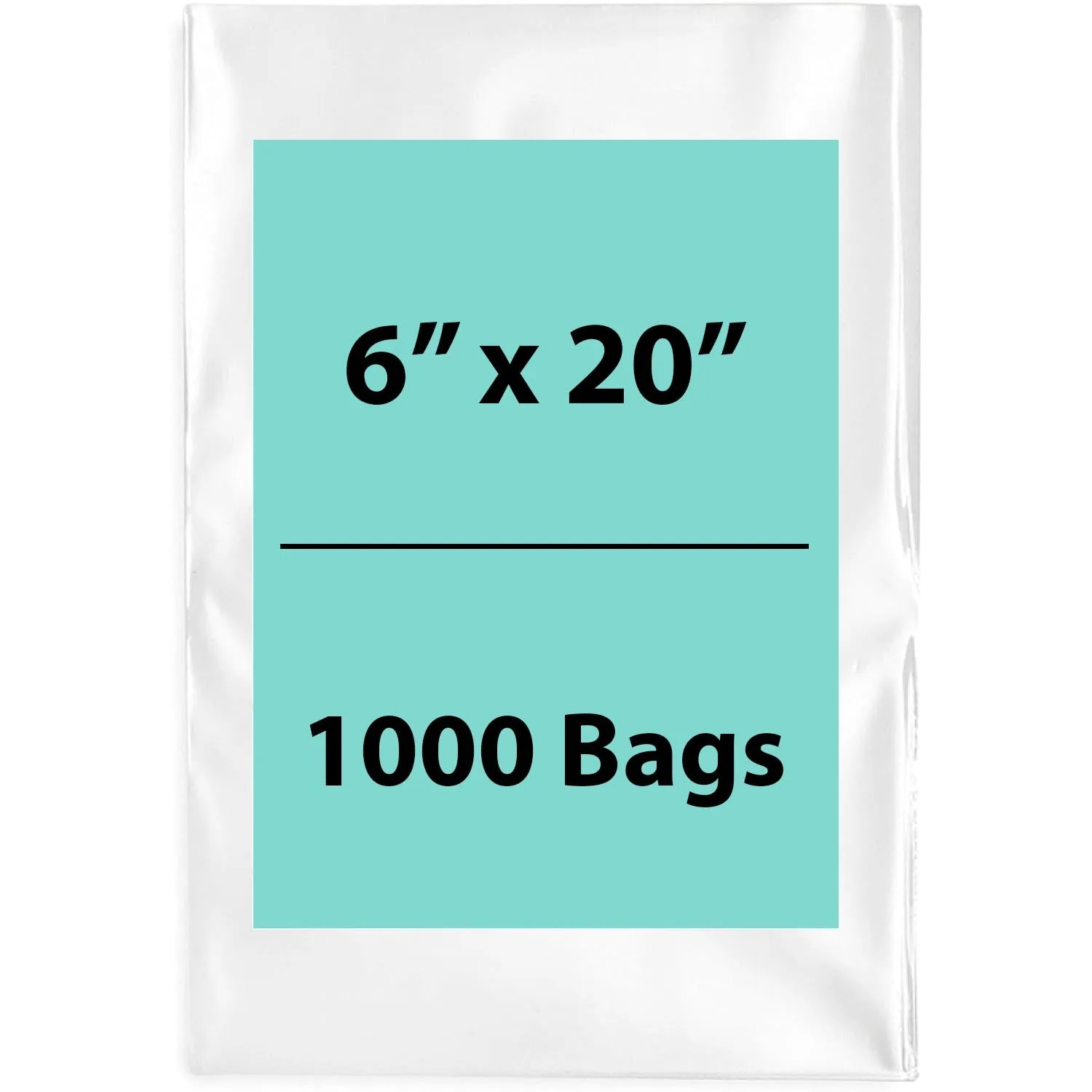 6X20 inches Clear Flat Poly Bags 4Mil Open Top (LDPE)
