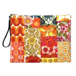 70's Orange Velvet Clutch Bag