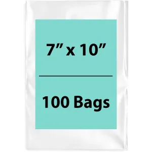 7X10 inches Clear Flat Poly Bags 1.25Mil Open Top (LDPE)