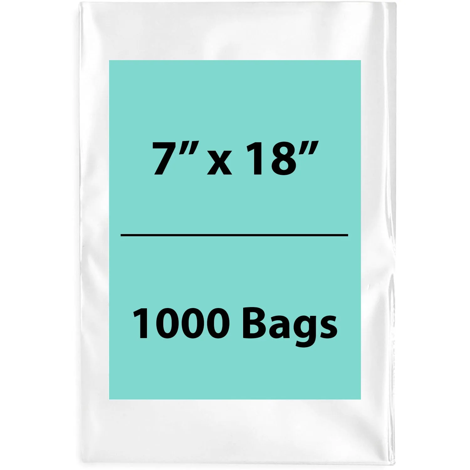 7X18 inches Clear Flat Poly Bags 2Mil Open Top (LDPE)
