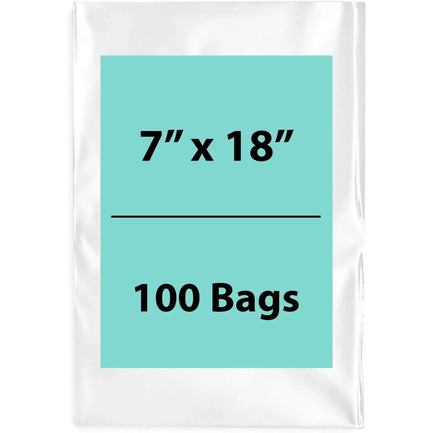 7X18 inches Clear Flat Poly Bags 2Mil Open Top (LDPE)