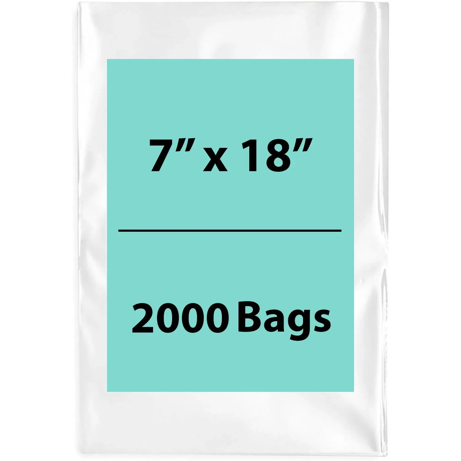 7X18 inches Clear Flat Poly Bags 2Mil Open Top (LDPE)