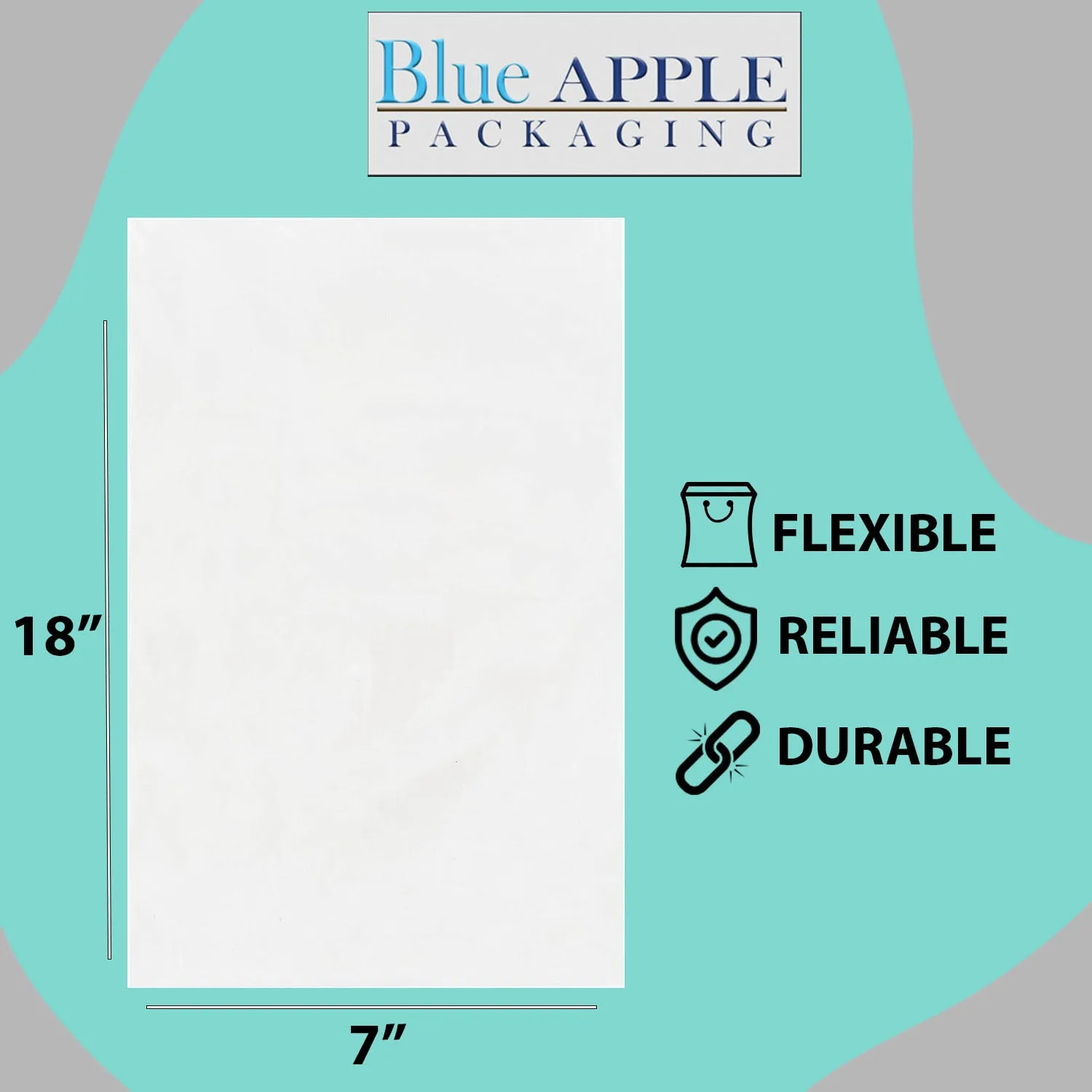 7X18 inches Clear Flat Poly Bags 2Mil Open Top (LDPE)