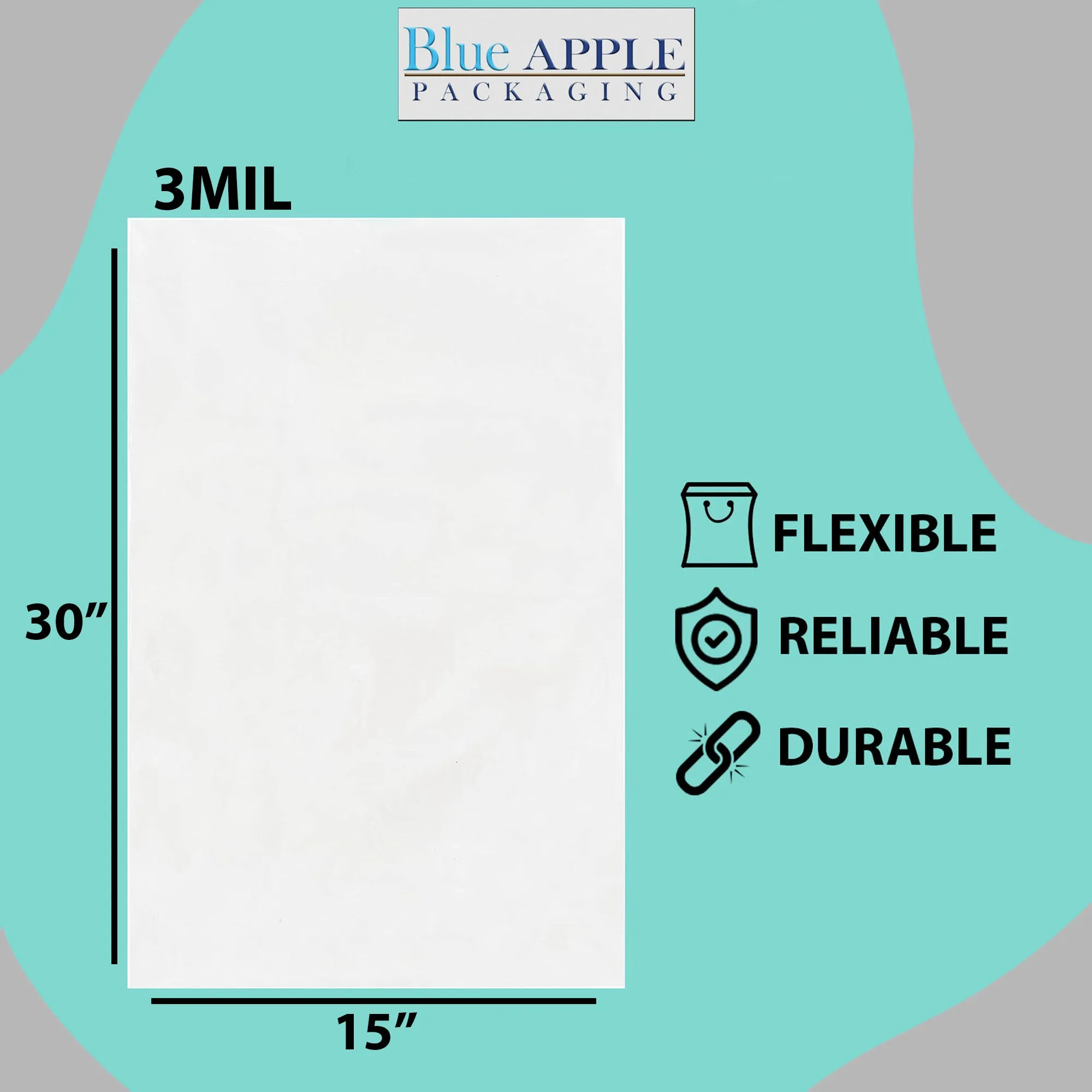 7X8 inches Clear Flat Poly Bags 3Mil Open Top (LDPE)