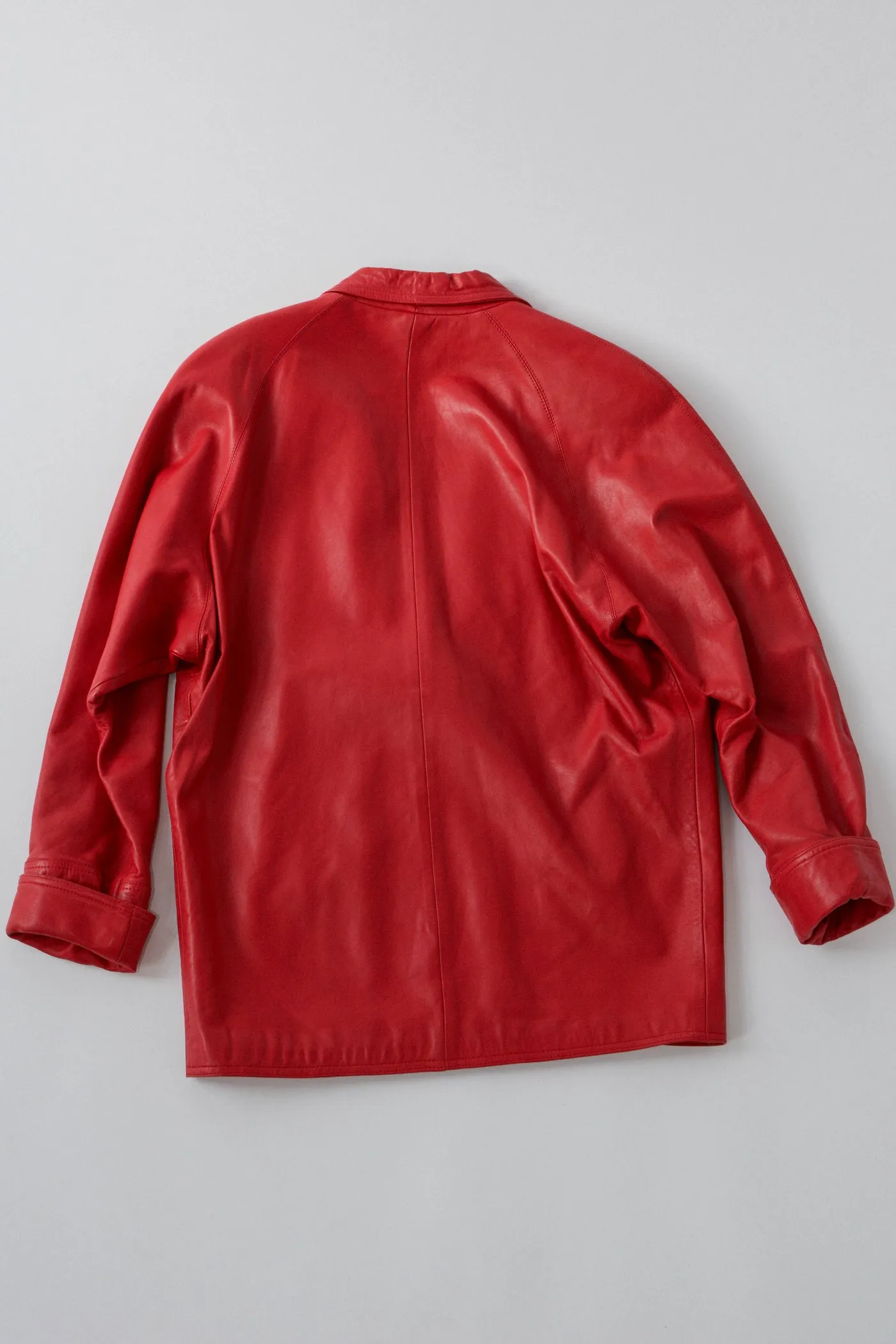 80s Nordstrom Red Buttery Leather Blazer