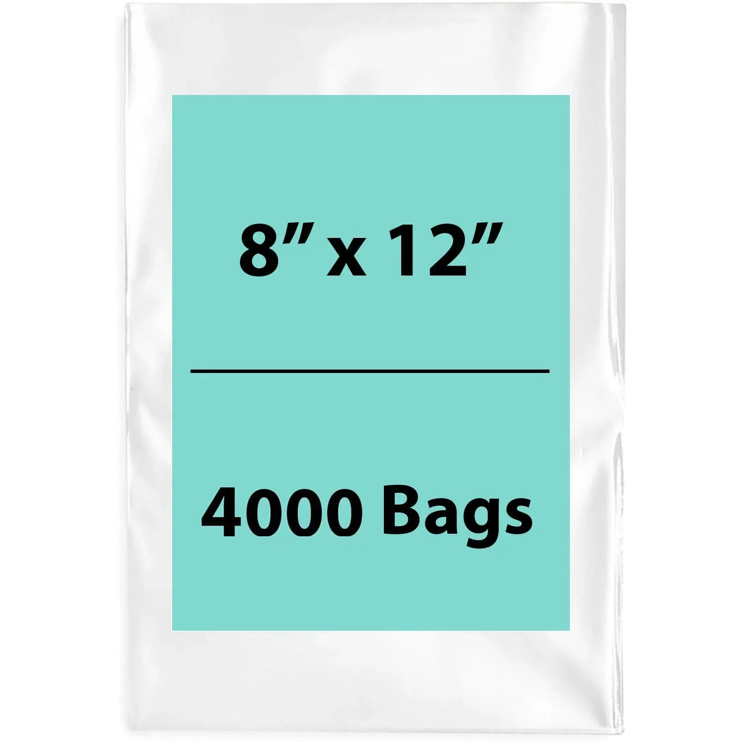8X12 inches Clear Flat Poly Bags 1.5Mil Open Top (LDPE)