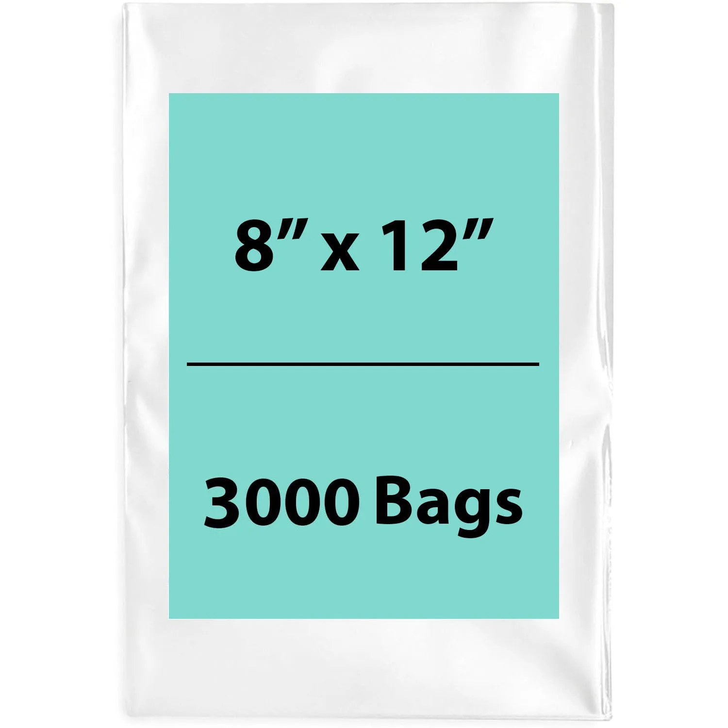 8X12 inches Clear Flat Poly Bags 2Mil Open Top (LDPE)