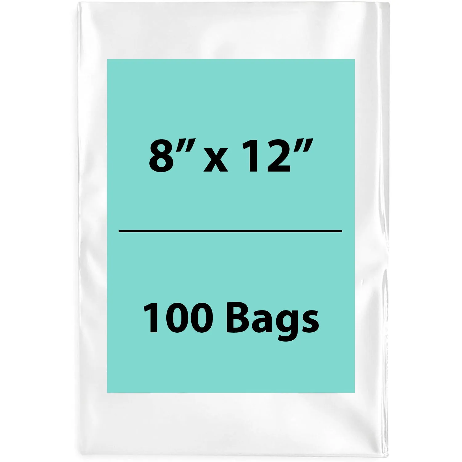 8X12 inches Clear Flat Poly Bags 2Mil Open Top (LDPE)