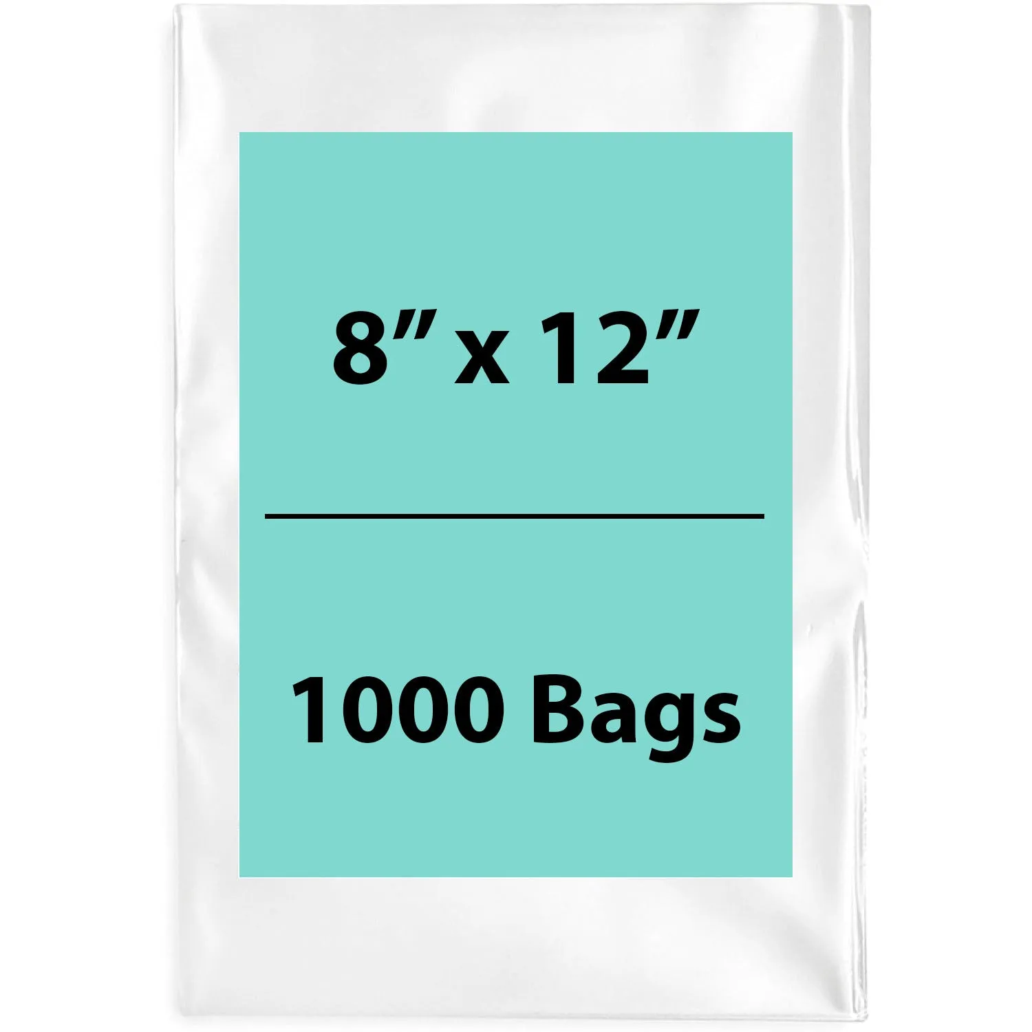8X12 inches Clear Flat Poly Bags 2Mil Open Top (LDPE)