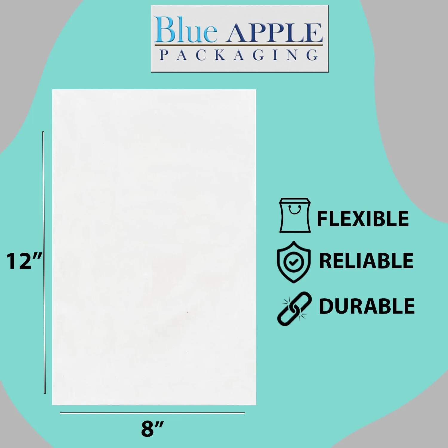 8X12 inches Clear Flat Poly Bags 2Mil Open Top (LDPE)