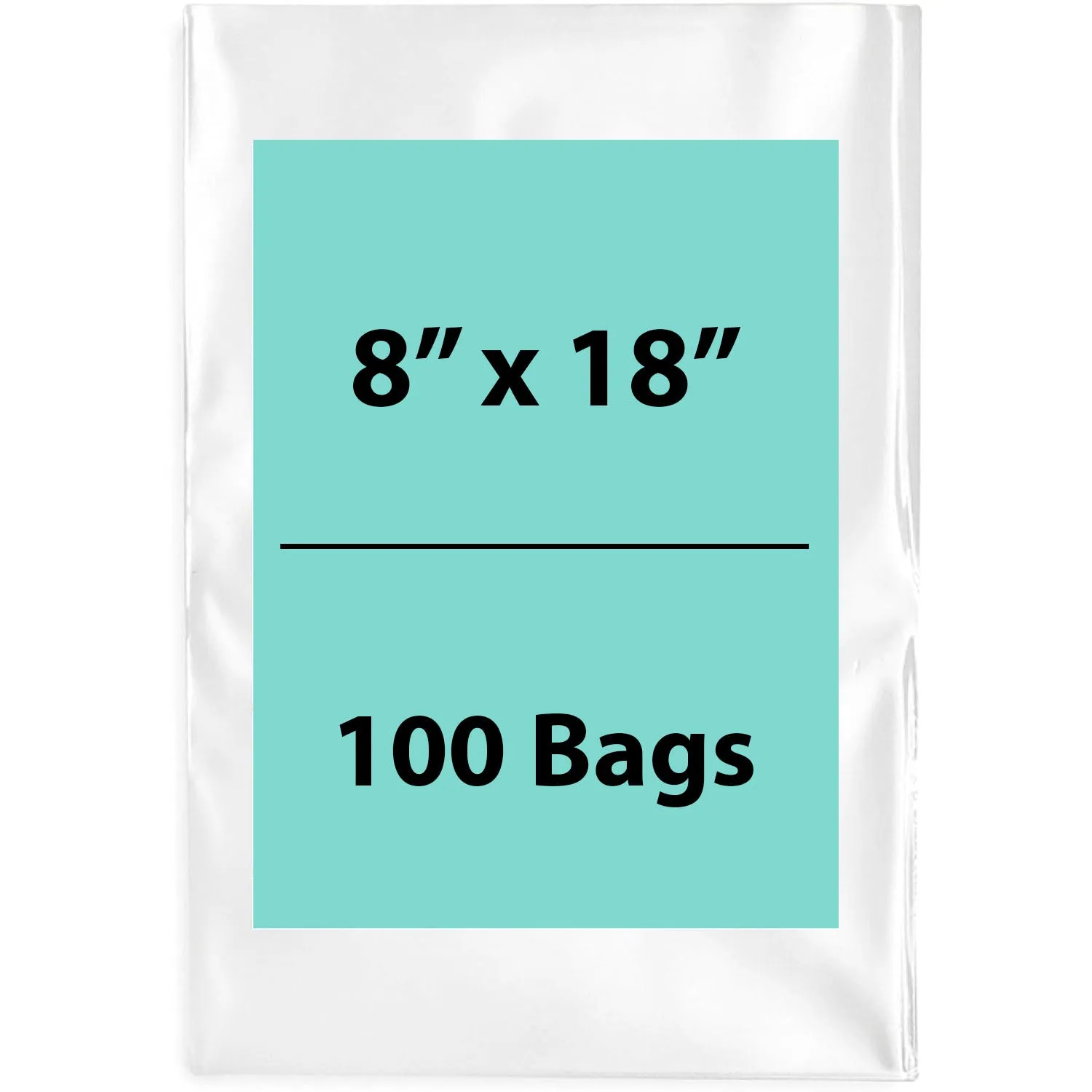 8X18 inches Clear Flat Poly Bags 4Mil Open Top (LDPE)