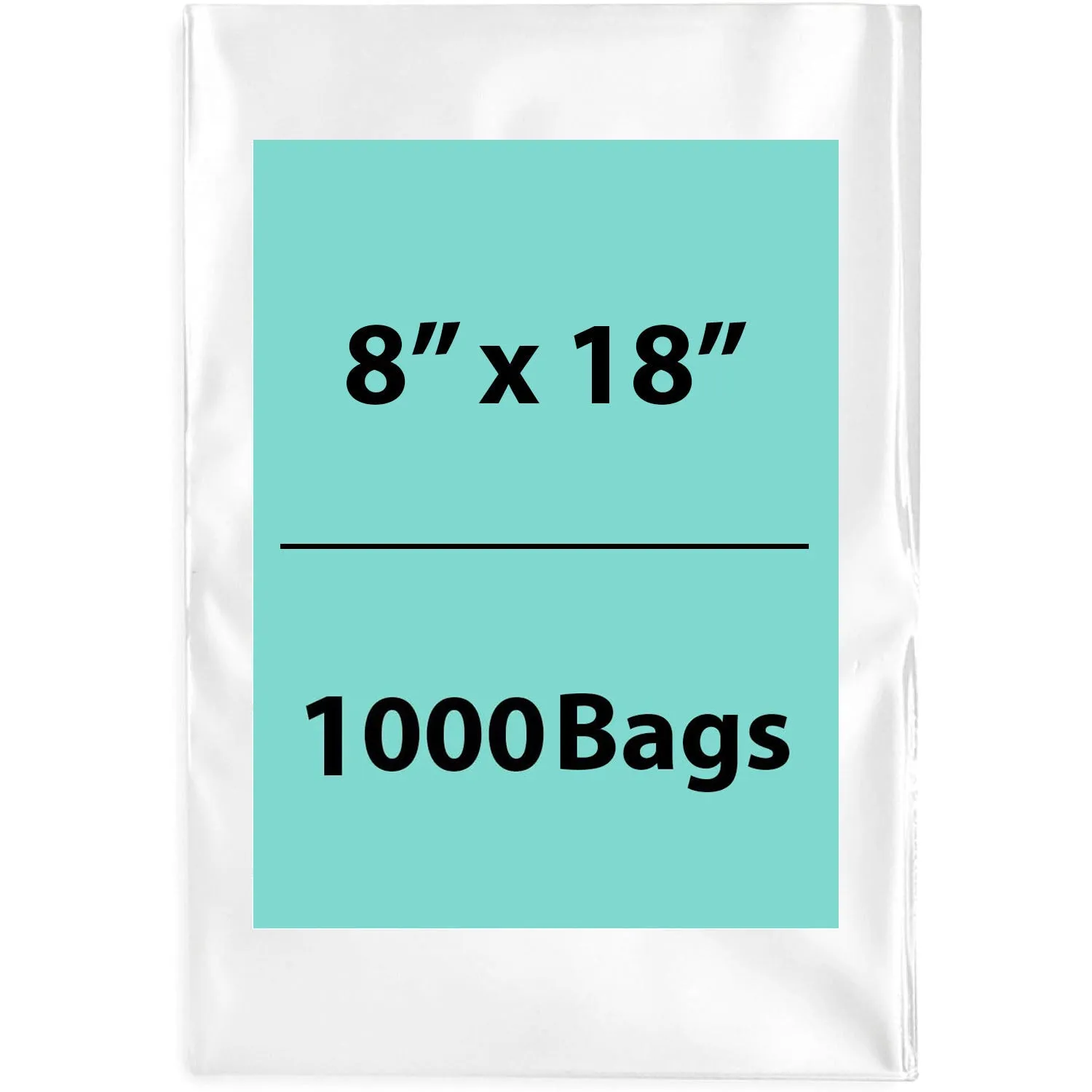 8X18 inches Clear Flat Poly Bags 4Mil Open Top (LDPE)