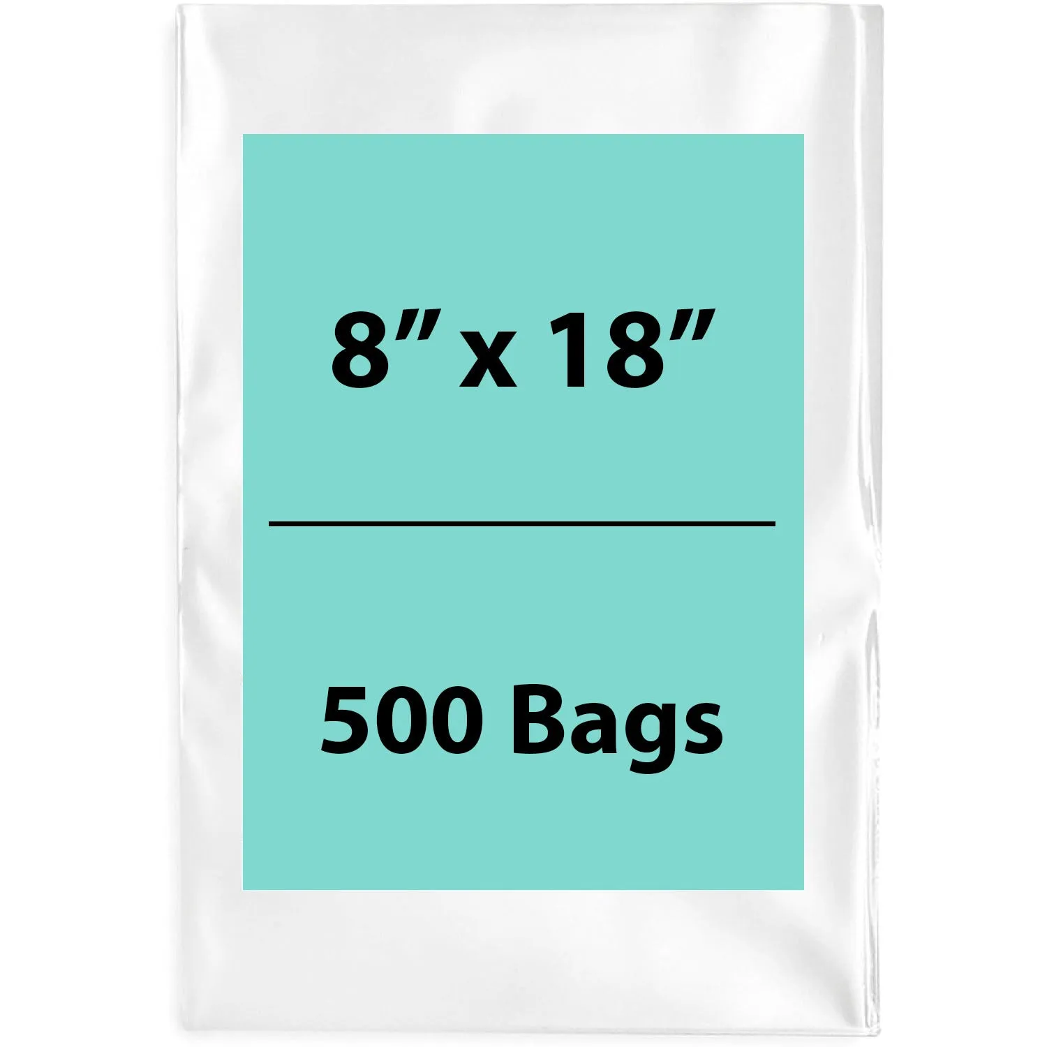 8X18 inches Clear Flat Poly Bags 4Mil Open Top (LDPE)