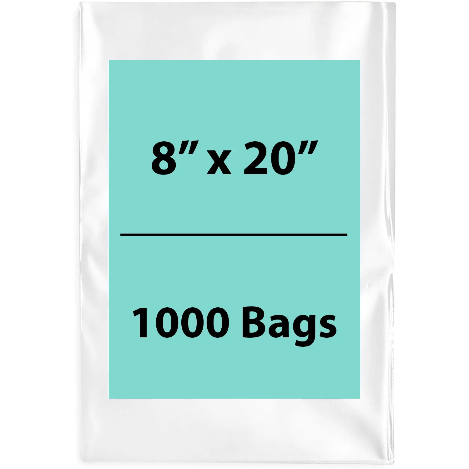 8X20 inches Clear Flat Poly Bags 3Mil Open Top (LDPE)