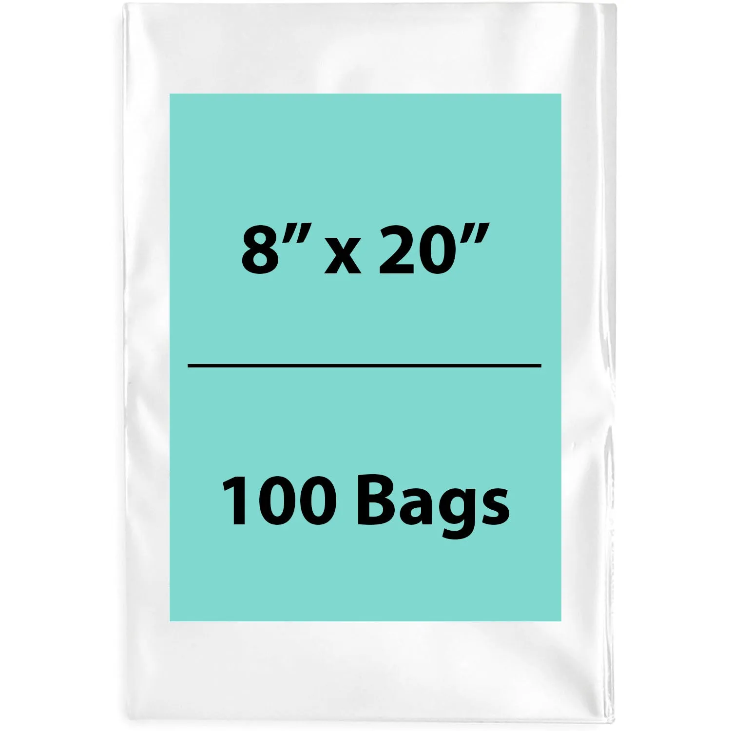 8X20 inches Clear Flat Poly Bags 3Mil Open Top (LDPE)