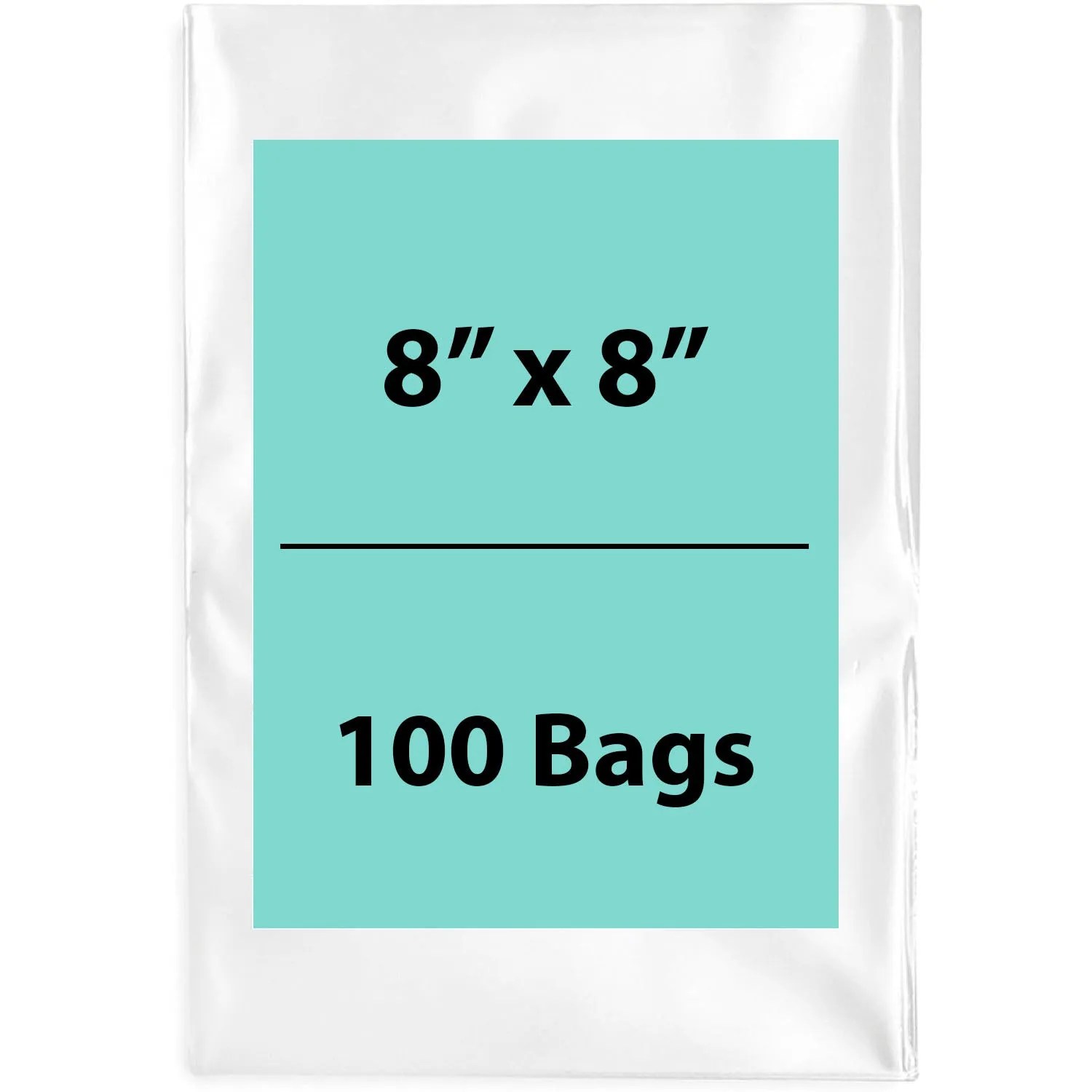 8X8 inches Clear Flat Poly Bags 1.5Mil Open Top (LDPE)