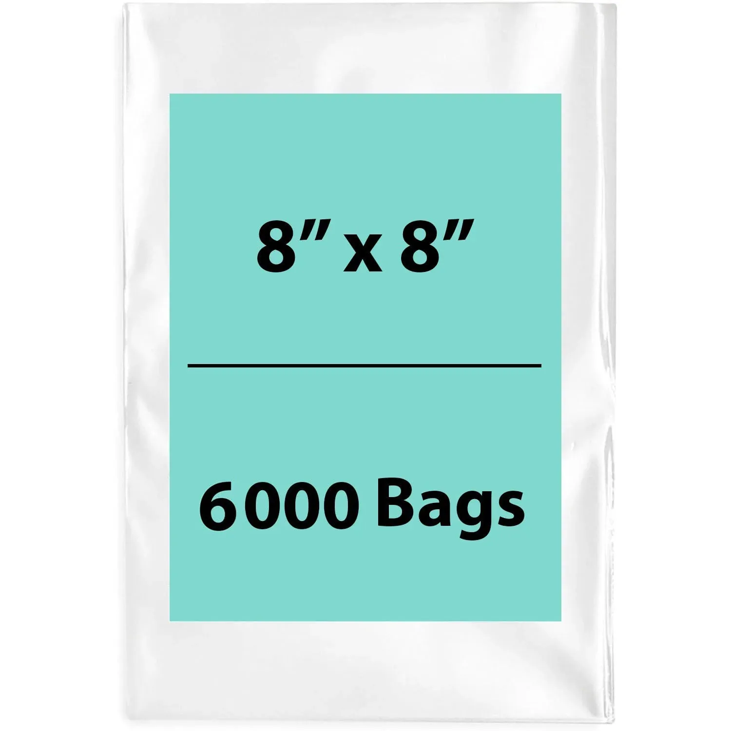 8X8 inches Clear Flat Poly Bags 1.5Mil Open Top (LDPE)