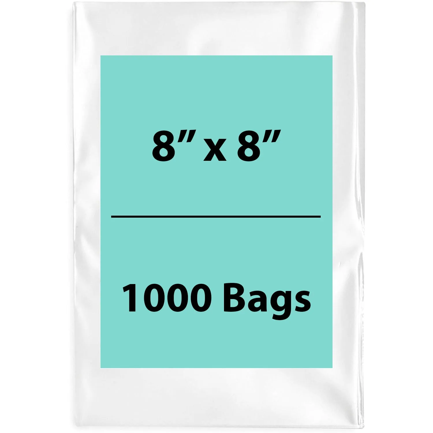 8X8 inches Clear Flat Poly Bags 1.5Mil Open Top (LDPE)