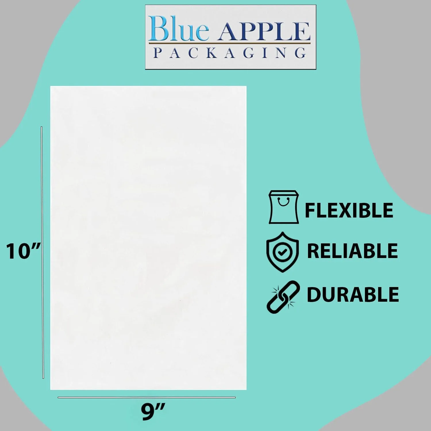 9X10 inches Clear Flat Poly Bags 2Mil Open Top (LDPE)
