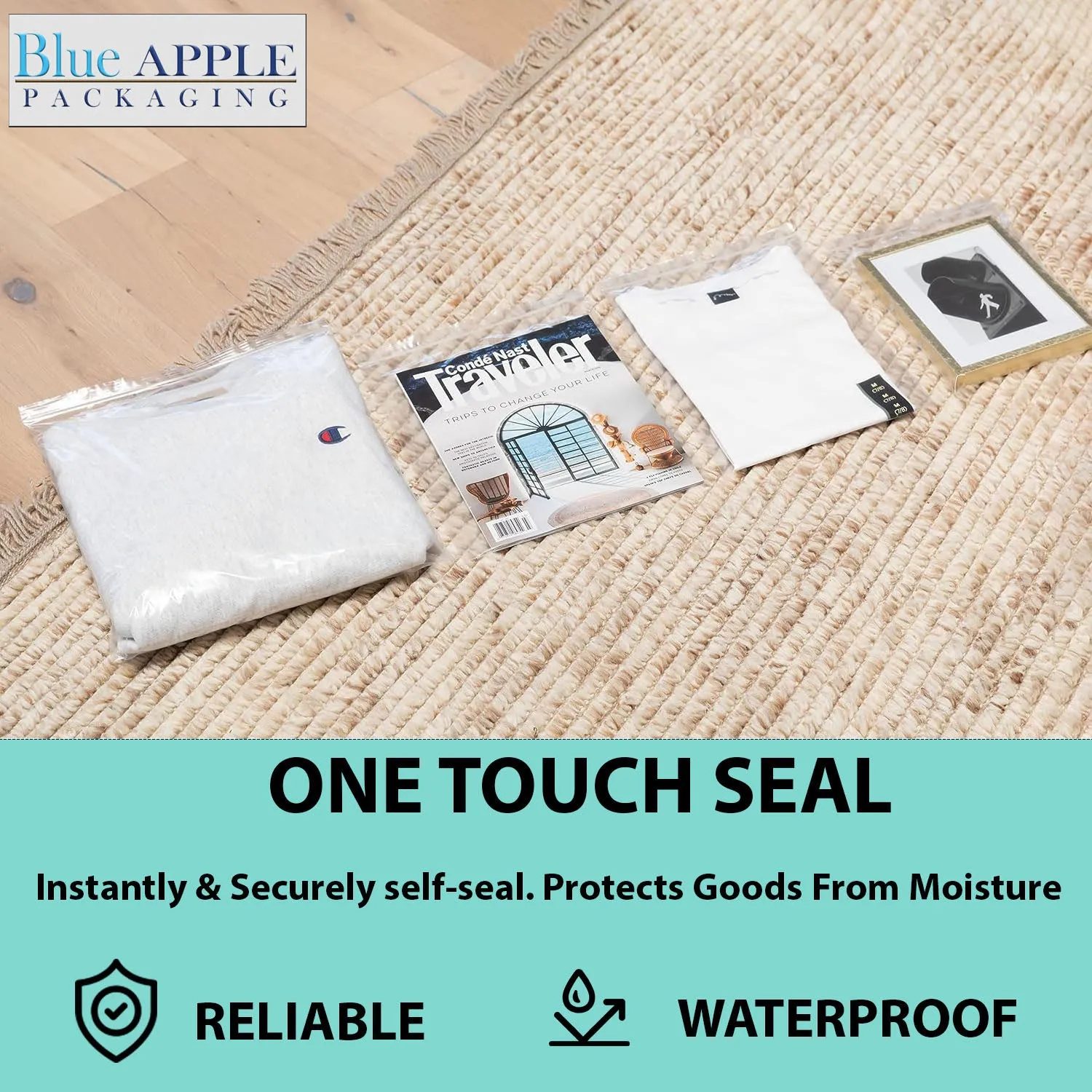9X12 inches Reclosable Single Line Zipper Poly Bags 2 Mil (LDPE)